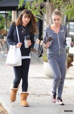 LEA MICHELE and BECCA TOBIN Leaves Le Pain Quotidien in Los Angeles