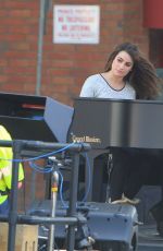 LEA MICHELE on the Set of Glee in Los Angeles 2010