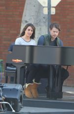 LEA MICHELE on the Set of Glee in Los Angeles 2010