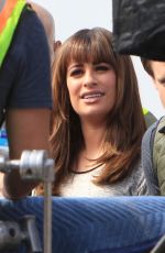 LEA MICHELE on the Set of Glee in Los Angeles 2010