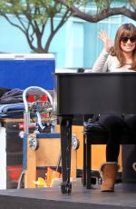 LEA MICHELE on the Set of Glee in Los Angeles 2010