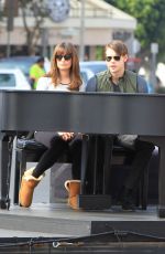 LEA MICHELE on the Set of Glee in Los Angeles 2010