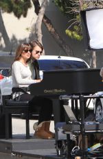 LEA MICHELE on the Set of Glee in Los Angeles 2010