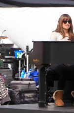 LEA MICHELE on the Set of Glee in Los Angeles 2010