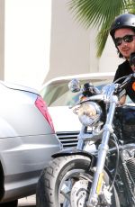 LILY COLLINS and Boyfriend Riding a Motorcycle Out in Los Angeles
