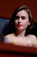 LILY COLLINS at Love Rosie Press Conference at Rome Film Festival