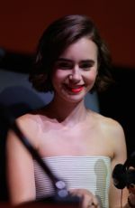 LILY COLLINS at Love Rosie Press Conference at Rome Film Festival