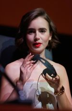 LILY COLLINS at Love Rosie Press Conference at Rome Film Festival