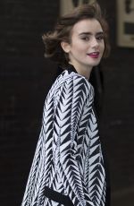 LILY COLLINS Leaves a Studio in London 0610