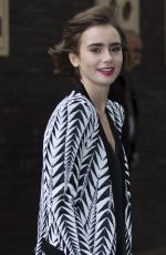 LILY COLLINS Leaves a Studio in London 0610
