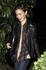 LILY COLLINS Leaves Sam Smith Concert in Los Angeles