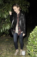 LILY COLLINS Leaves Sam Smith Concert in Los Angeles