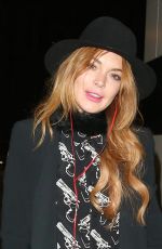 LINDSAY LOHAN Leaves the Playhouse Theatre in London