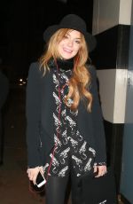 LINDSAY LOHAN Leaves the Playhouse Theatre in London