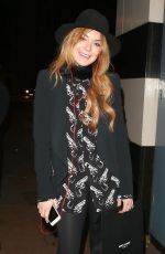 LINDSAY LOHAN Leaves the Playhouse Theatre in London