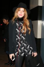 LINDSAY LOHAN Leaves the Playhouse Theatre in London