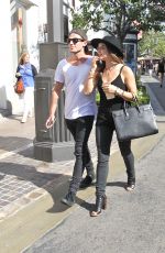 LUCY HALE and Adam Pitts at the Grove in West Hollywood