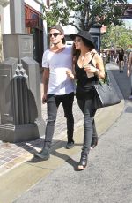 LUCY HALE and Adam Pitts at the Grove in West Hollywood