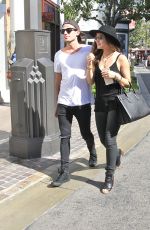 LUCY HALE and Adam Pitts at the Grove in West Hollywood