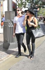 LUCY HALE and Adam Pitts at the Grove in West Hollywood