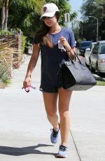 LUCY HALE in Shorts Out for a Walk in Los Angeles