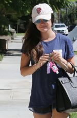 LUCY HALE in Shorts Out for a Walk in Los Angeles