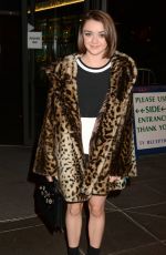MAISIE WILLIAMS Arrives at The Late Late Show in Dublin