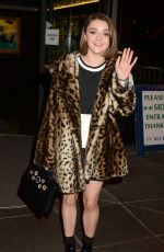 MAISIE WILLIAMS Arrives at The Late Late Show in Dublin