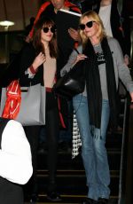 MELANIE GRIFFITH and DAKOTA JOHNSON at LAX Airport