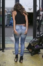 NICOLE SCHERZINGER in Ripped Jeans Leaves ITV Studios in London