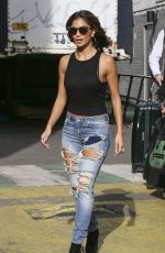 NICOLE SCHERZINGER in Ripped Jeans Leaves ITV Studios in London