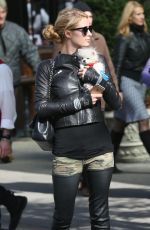 PARIS HILTON with Her Dog Waiting for a Cab in New York