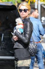 PARIS HILTON with Her Dog Waiting for a Cab in New York