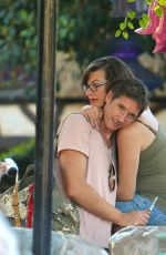 Pregnant MILLA JOVOVICH at Disneyland in Anaheim