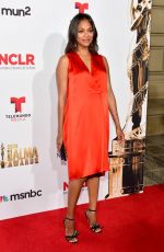 Pregnant ZOE SALDANA at 2014 NCLR Alma Awards in Pasadena