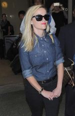 REESE WITHERSPOON Aarres on a Flight at LAX