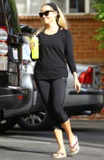 REESE WITHERSPOON in Tights Heading to Yoga Class in Brentwood