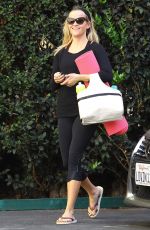 REESE WITHERSPOON in Tights Heading to Yoga Class in Brentwood