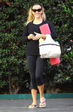 REESE WITHERSPOON in Tights Heading to Yoga Class in Brentwood