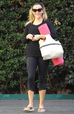 REESE WITHERSPOON in Tights Heading to Yoga Class in Brentwood