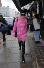 RITA ORA in Mickey Ears Out and About in London