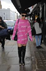 RITA ORA in Mickey Ears Out and About in London