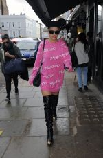 RITA ORA in Mickey Ears Out and About in London