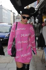 RITA ORA in Mickey Ears Out and About in London