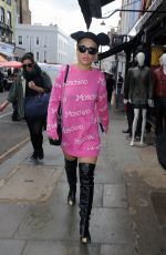 RITA ORA in Mickey Ears Out and About in London