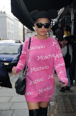RITA ORA in Mickey Ears Out and About in London