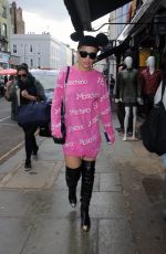 RITA ORA in Mickey Ears Out and About in London
