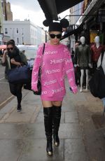RITA ORA in Mickey Ears Out and About in London