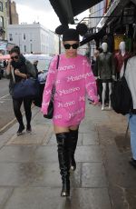 RITA ORA in Mickey Ears Out and About in London