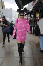 RITA ORA in Mickey Ears Out and About in London